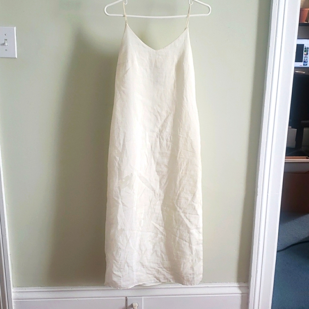 White Maxi Dress with Faint Floral Print